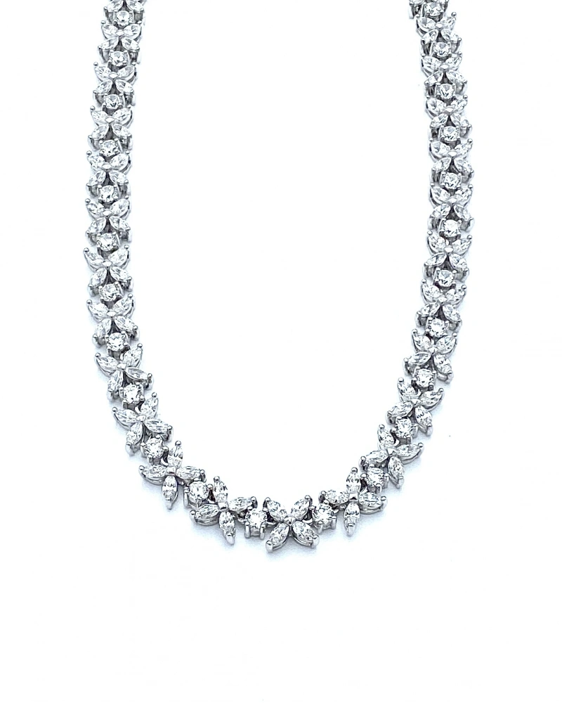 Mozanit Markiz Çiçek Suyolu Kolye