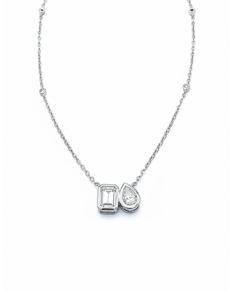 Mozanit Gömme Damla Di Tektaş Kolye