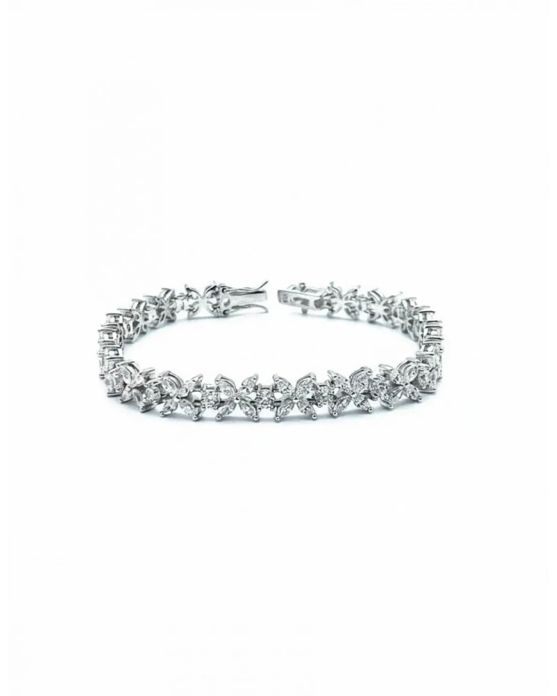 Mozanit Markiz Çiçek Suyolu Bileklik