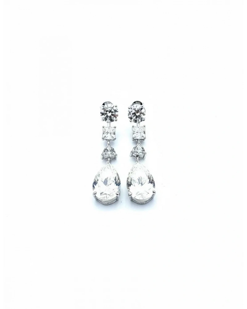 Mozanit Geo Çubuklu Damla Küpe