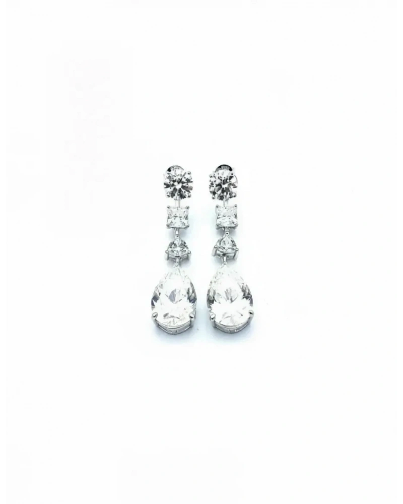 Mozanit Geo Çubuklu Damla Küpe