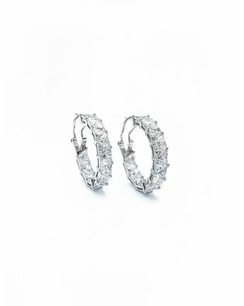 Üçgen Taş 3cm Tamtur Halka Küpe