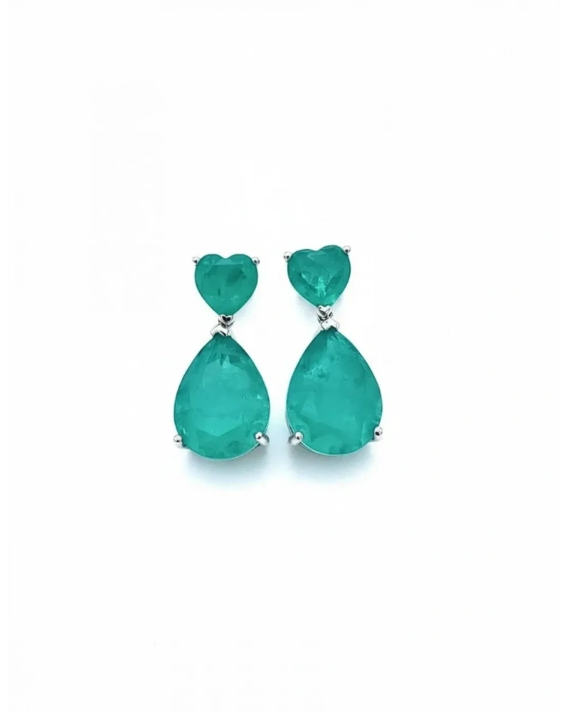 Zümrüt Paraiba Love Damla Küpe