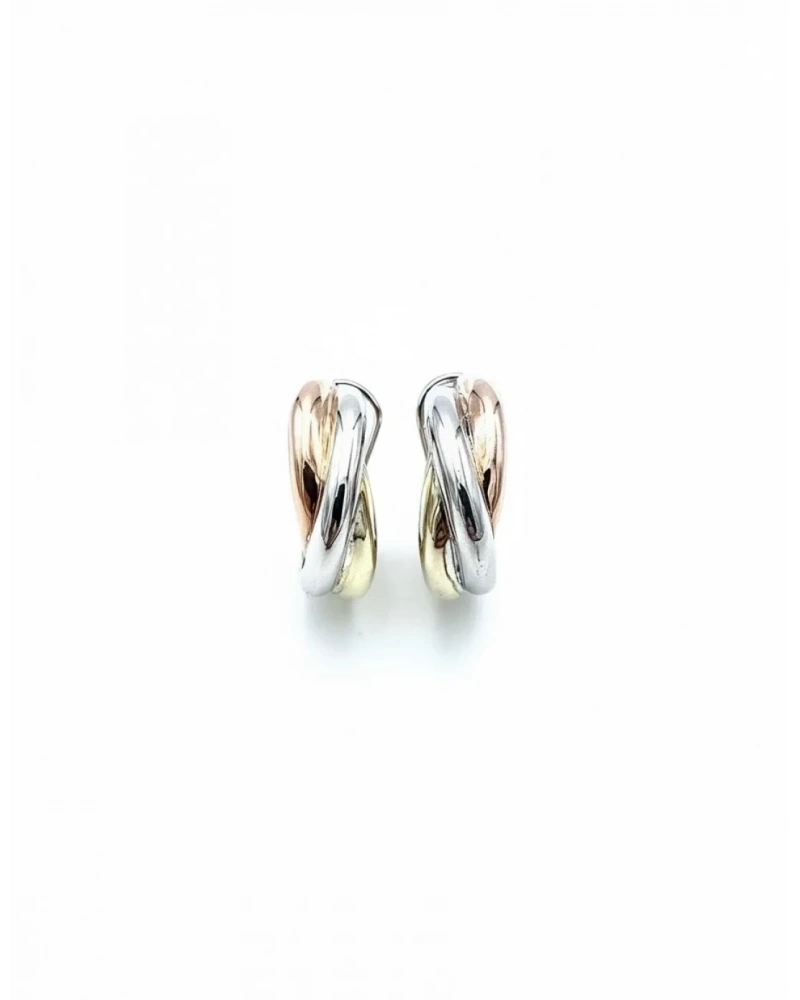 Carti 3 renk Taşsız Sarmal Küpe