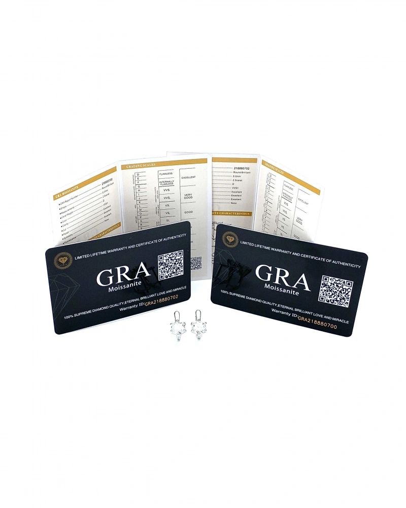 Sertifikalı Mozanit 6 tırnak 2ct Tektaş Küpe