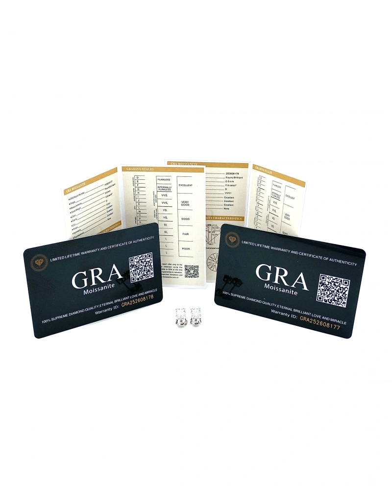 Sertifikalı Mozanit 0.8ct Tektaş Küpe