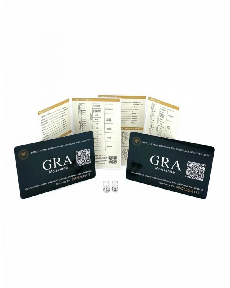 Sertifikalı Mozanit 0.8ct Tektaş Küpe