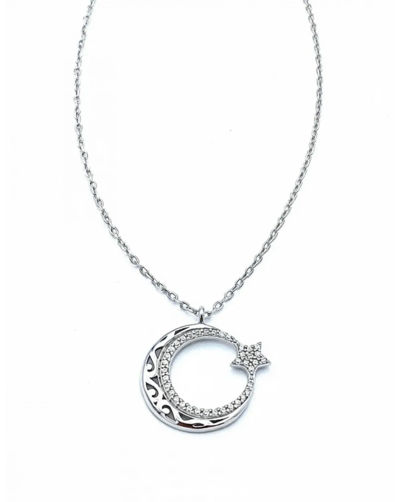 Taşlı Ayyıldız Kolye