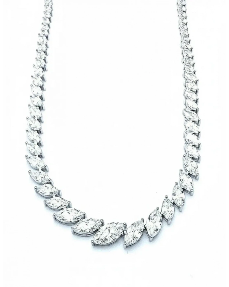 Mozanit Süzme Markiz Suyolu Kolye