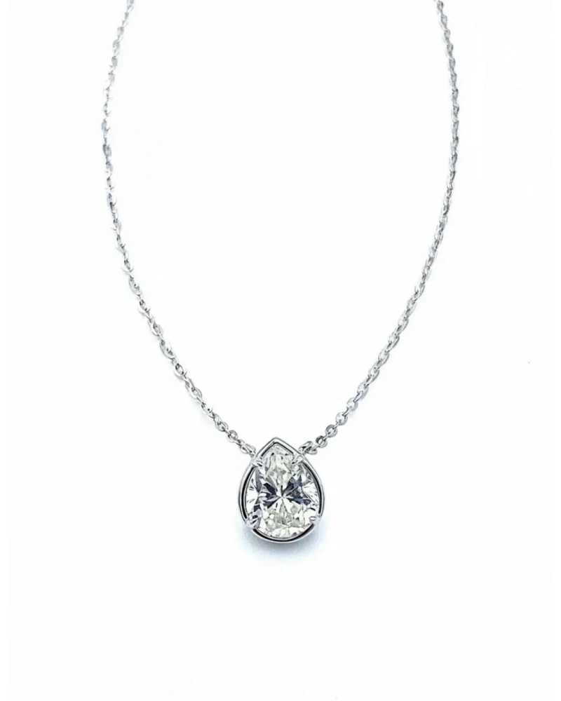 Mozanit Gömme Damla Tektaş Kolye