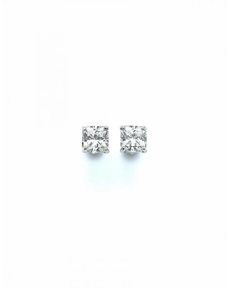 Mozanit 1.5ct Prenses Tektaş Küpe