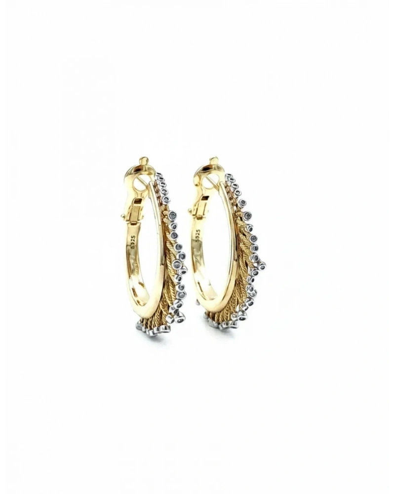 Dottie Oval Halka Çift Renk Küpe