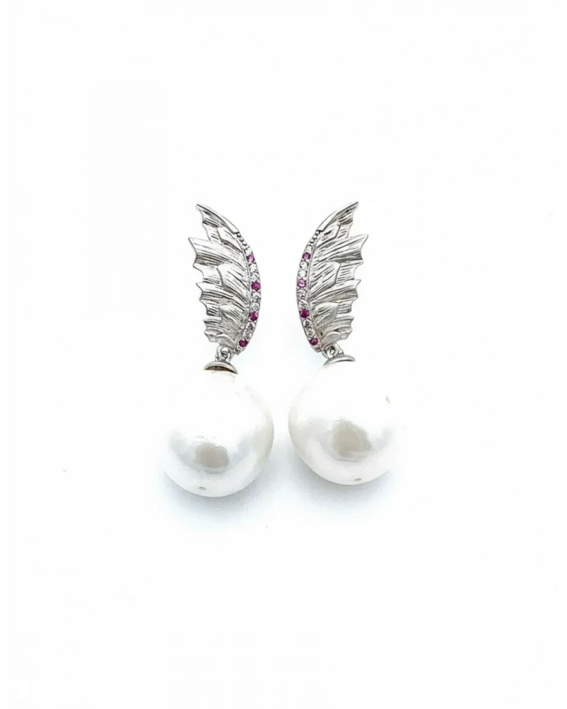 Barok İnci Wings Küpe