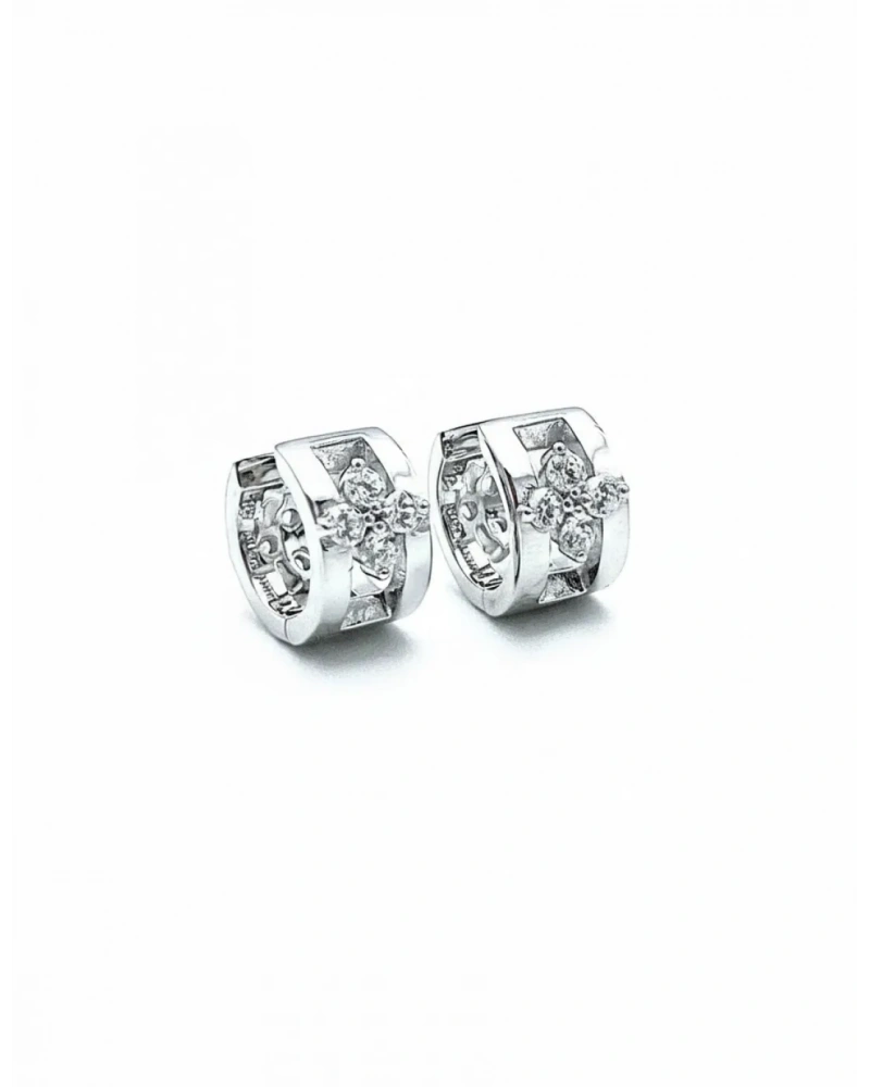 RC Yonca Taşlı Mini Halka Küpe