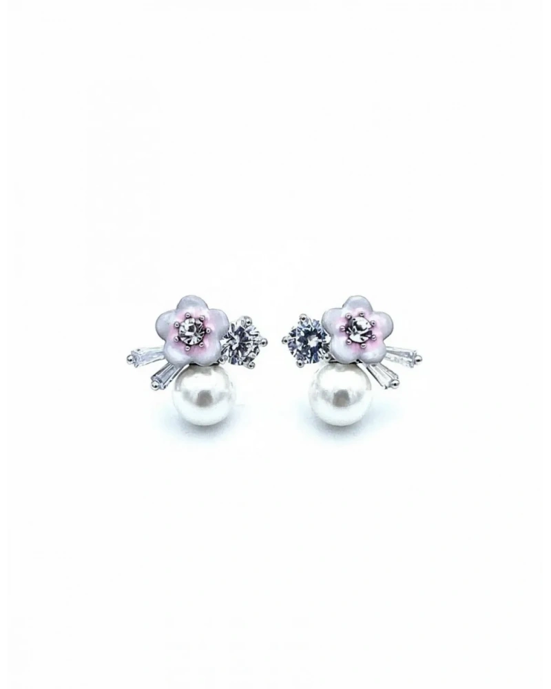 İnci Detaylı Daisy Baget Küpe