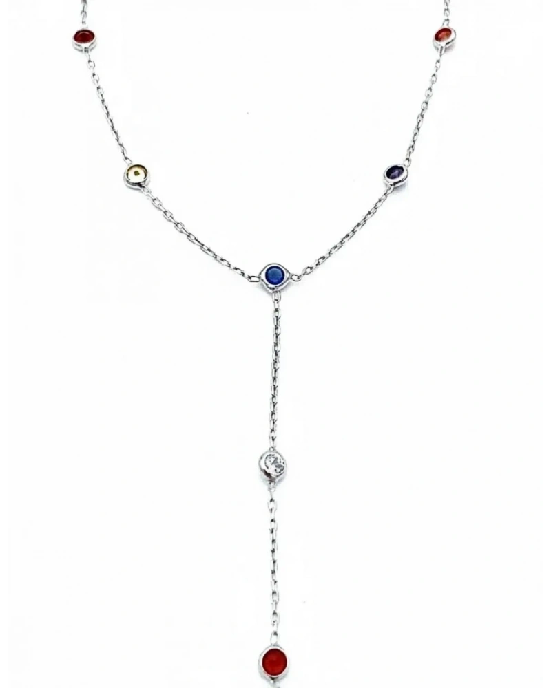 Rainbow Gömme Taş Y Kolye