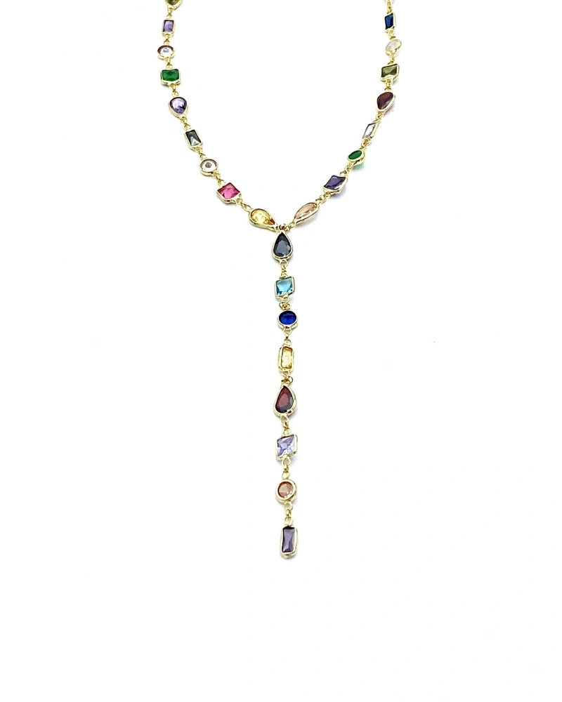 Rainbow Geo Gömme Taşlı Y Kolye