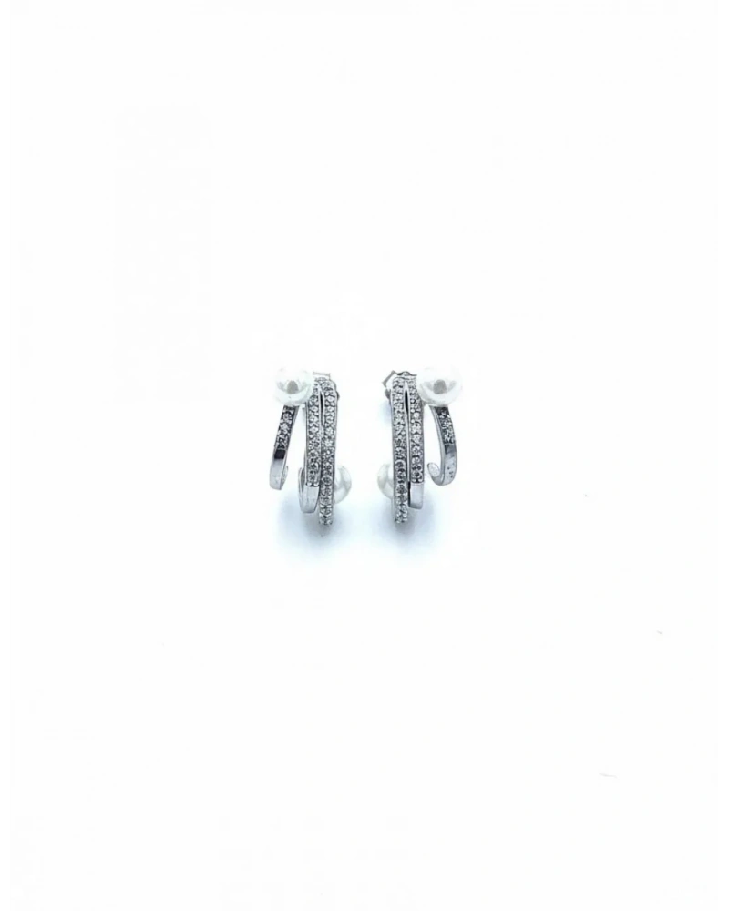 Tri Line İnci Duo S Küpe