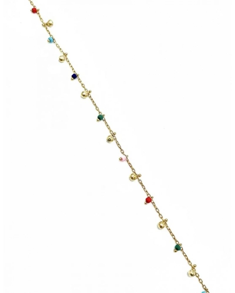 Rainbow Boncuk Sallantılı Top Top Halhal