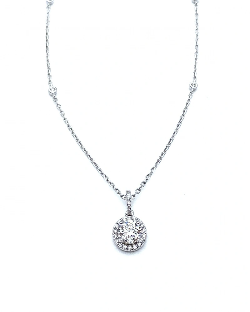 Mozanit 0,9ct ARO Halkalı Tektaş Kolye