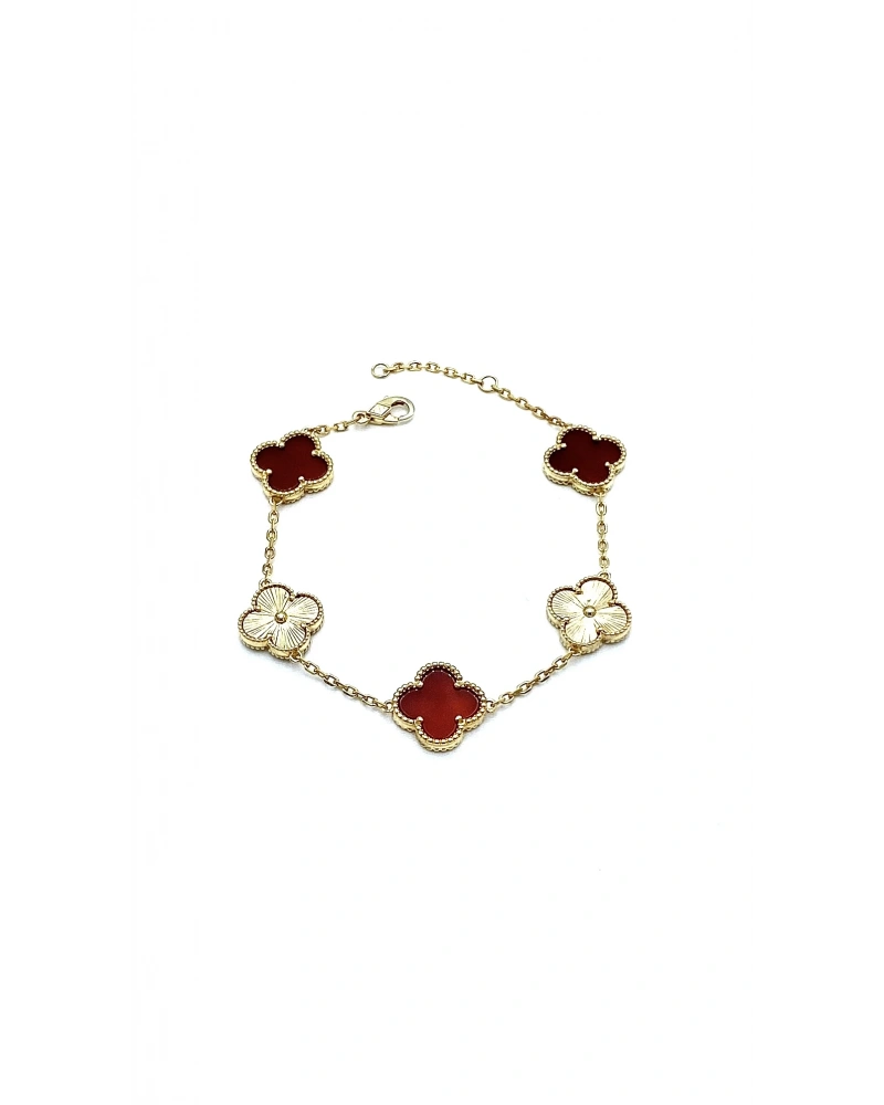 Akik Yonca Lazer Zincir Bileklik