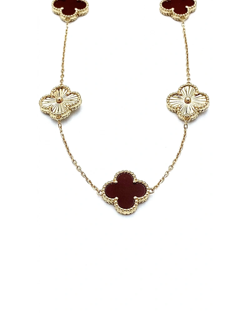 Akik Yonca Lazer Zincir Kolye