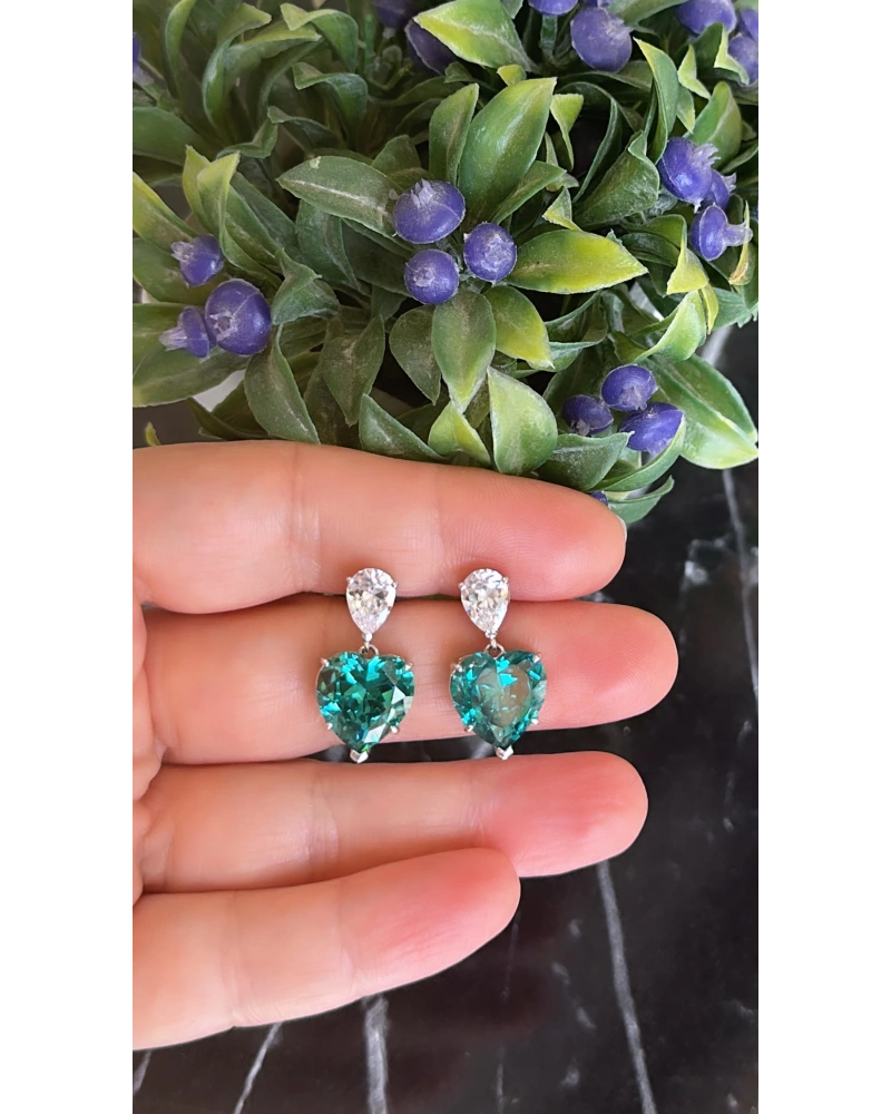 Alex Mint Kalp Damla Küpe