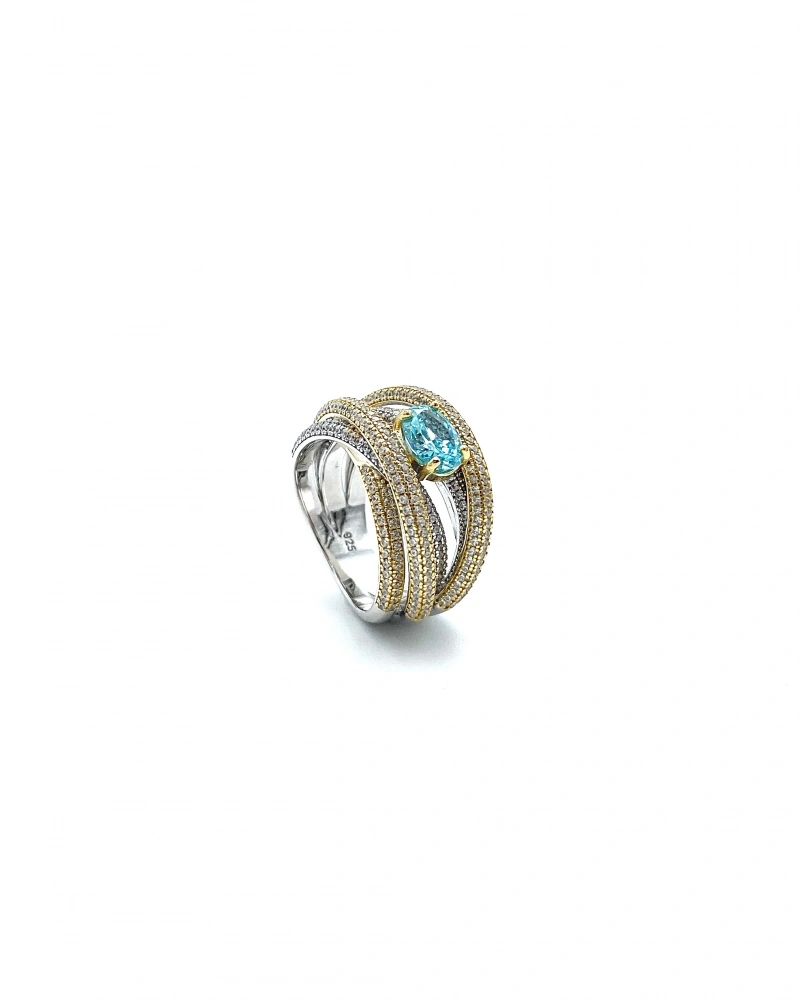 Aqua Sarmal 6 Pave Yüzük