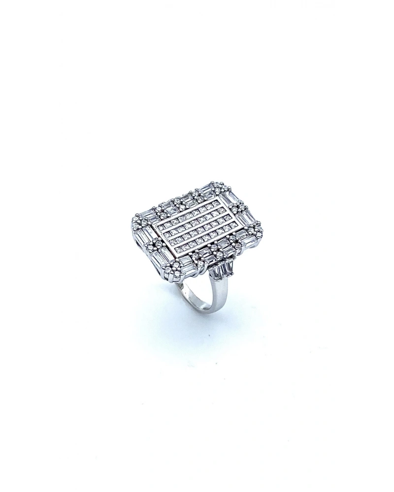 Baget Taşlı Ddörtgen Yüzük