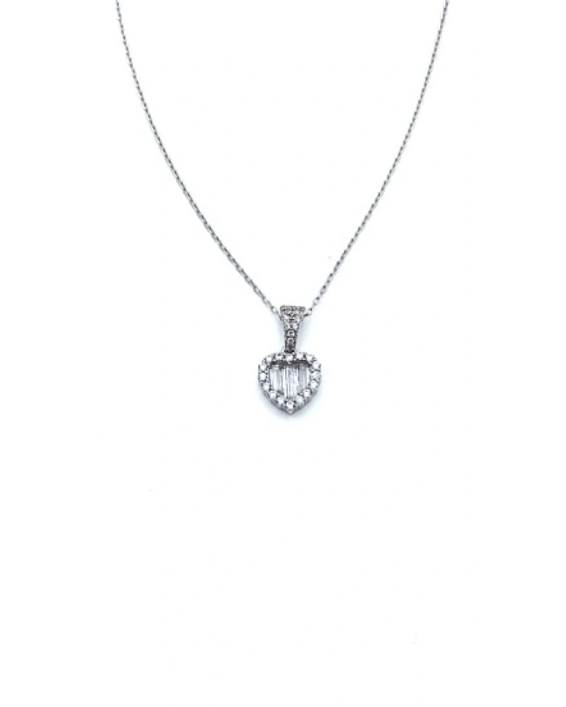 Baget Taşlı Kalp Kolye