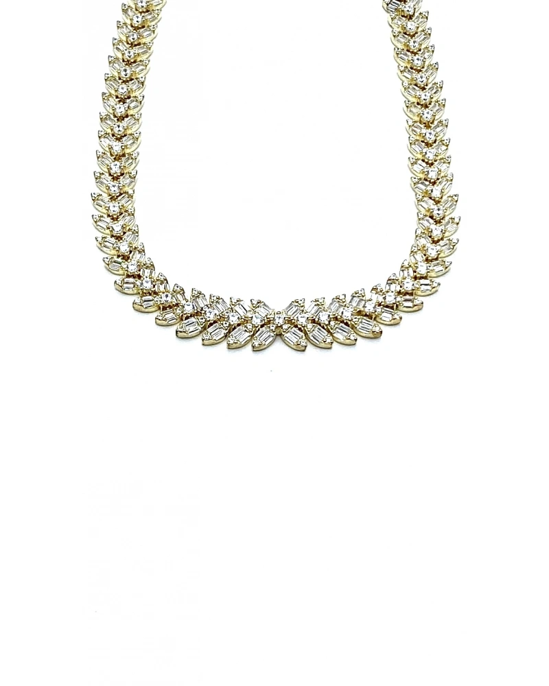 Bagetli Yaprak Tasma Kolye