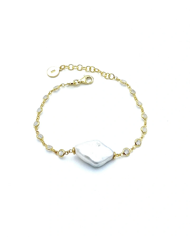 Barok İnci Tif Zincir Bileklik