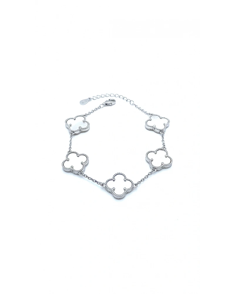 Beyaz Sedef 5li Yonca M Bileklik