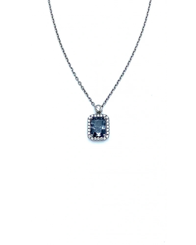 Black Diamond Ddörtgen Taşlı Kolye