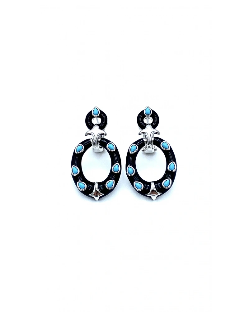 Blue Pebbles Tasarım Küpe