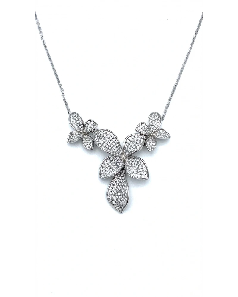 Bruno Taşlı Flower Leaf Kolye