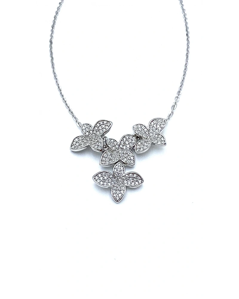 Bruno Taşlı Mini Flower Kolye