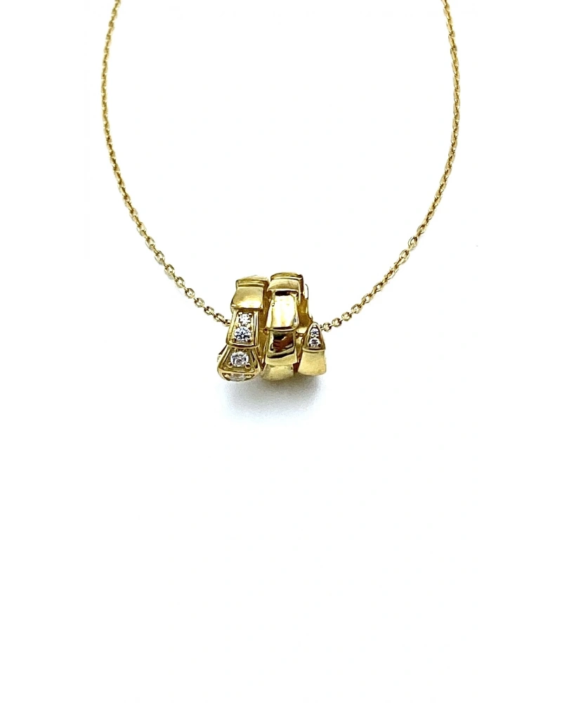 BVL Başı Taşlı Yılan Sarmal Kolye