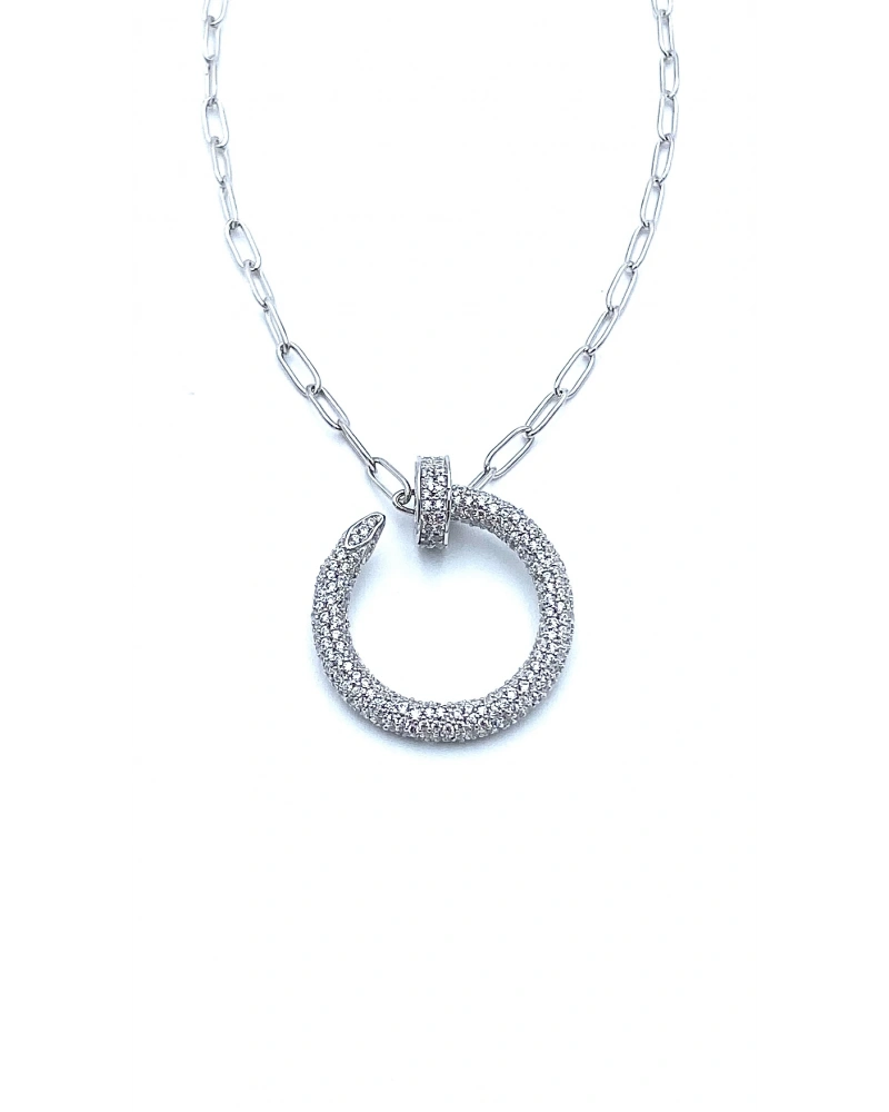 Carti Ful Taşlı Çivi Ataç Kolye