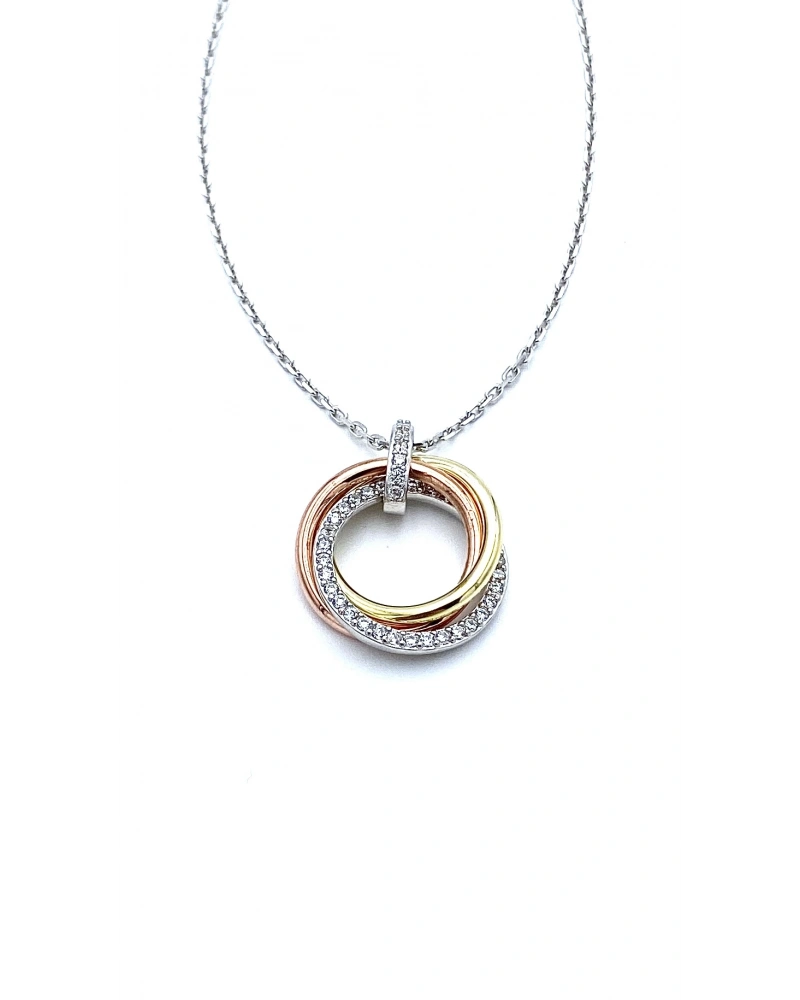 Carti Tricolour Taşlı M Kolye