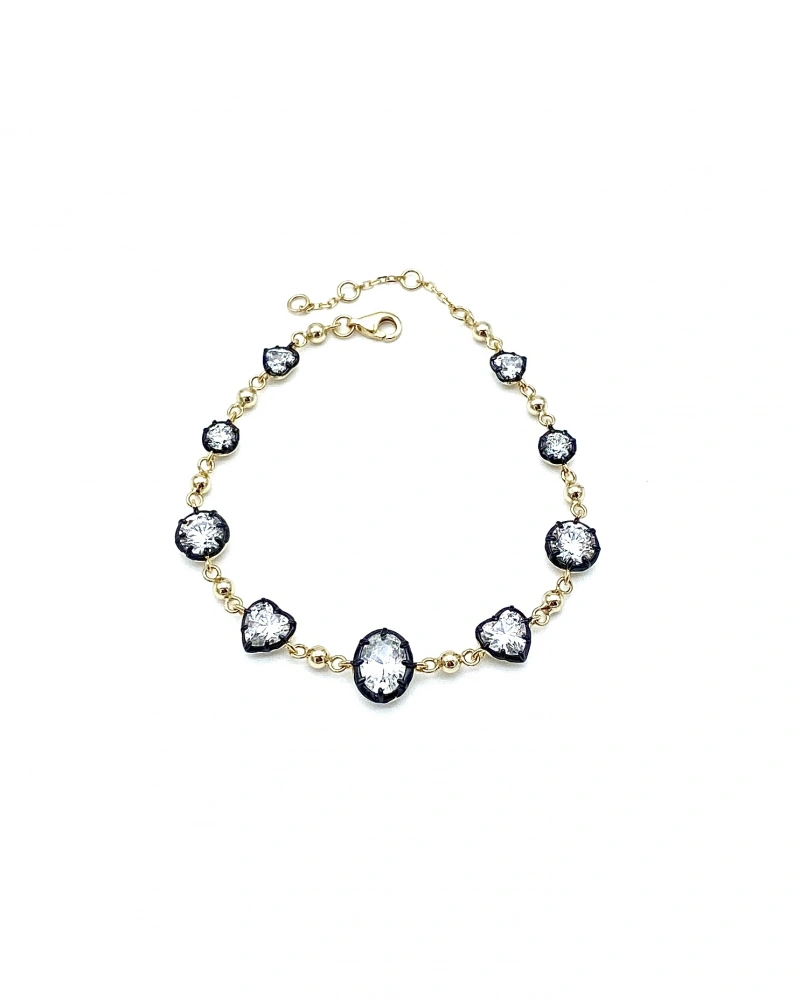 Cassie Black Geo Zincir Bileklik
