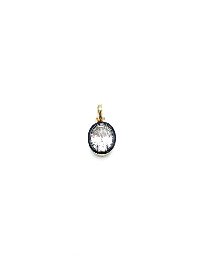 Cassie black Oval Kolye Ucu