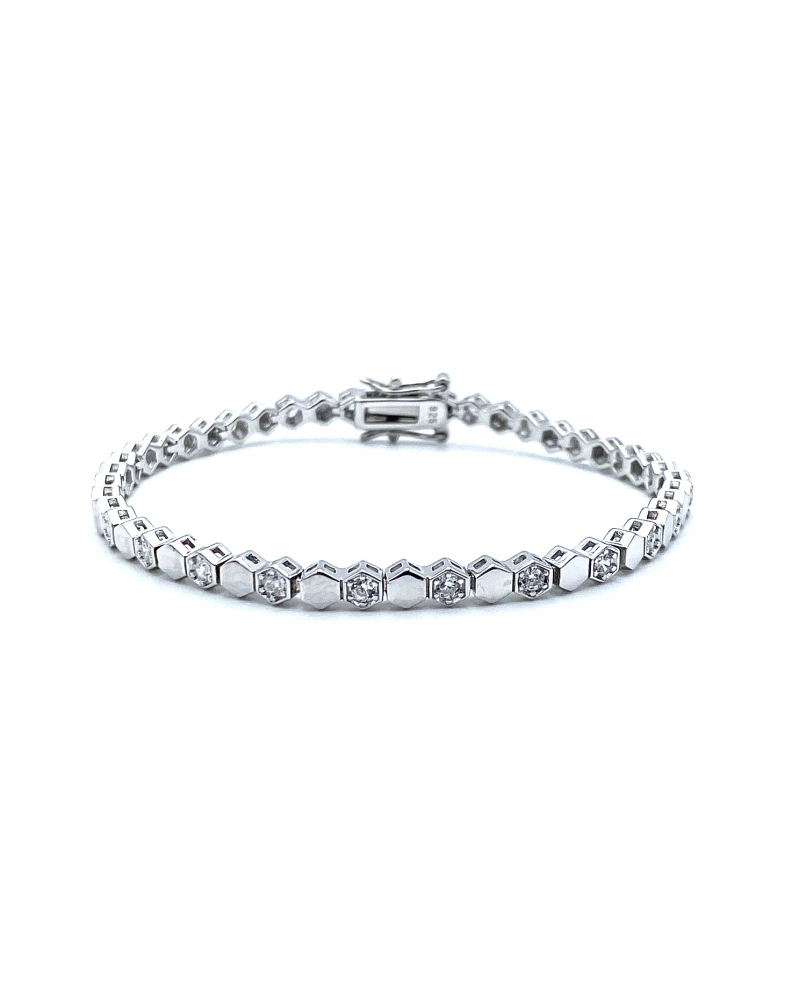 Ch Bee Altıgen Taşlı Suyolu Bileklik