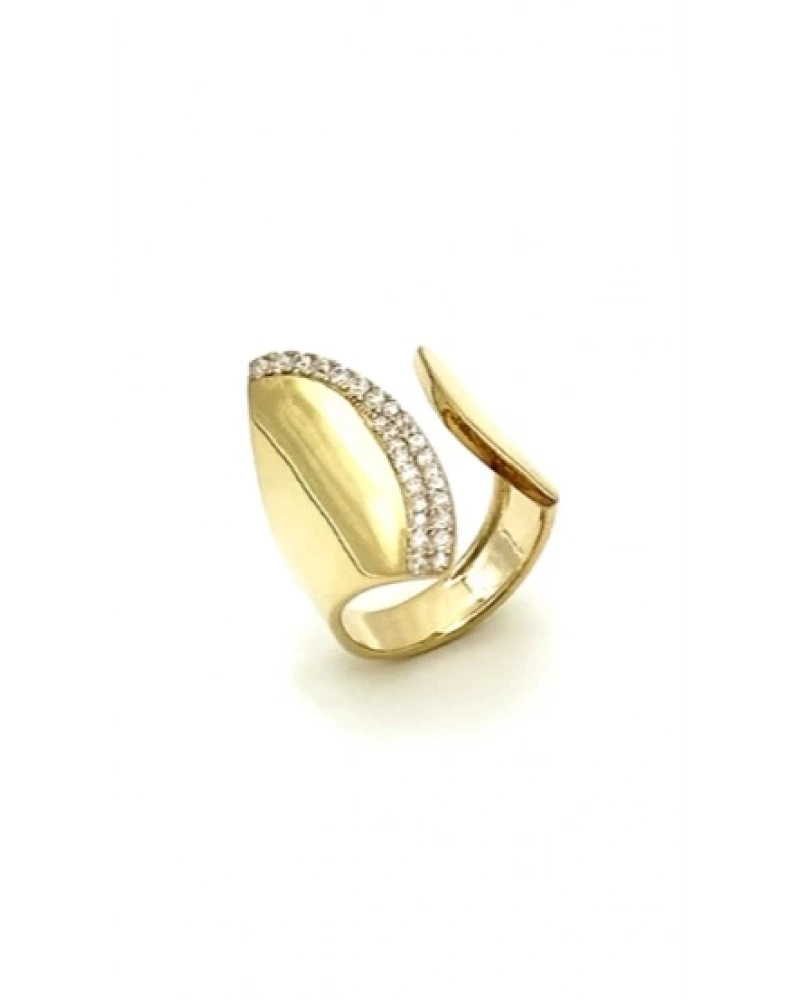 Çift Yay Taşlı Ayrık Yüzük