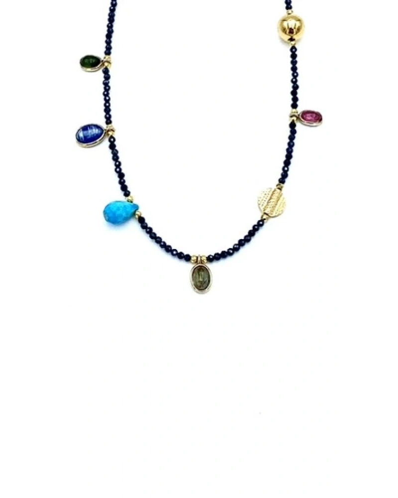 Doğaltaş Detaylı Hematid Kolye