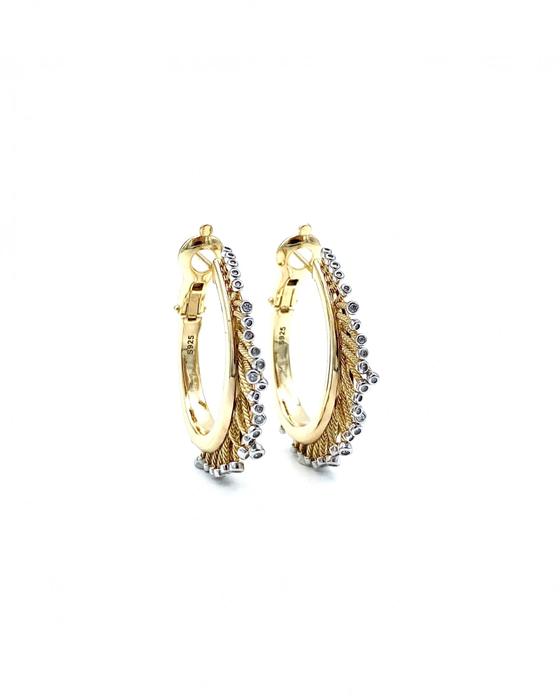 Dottie Oval Halka Çift Renk Küpe