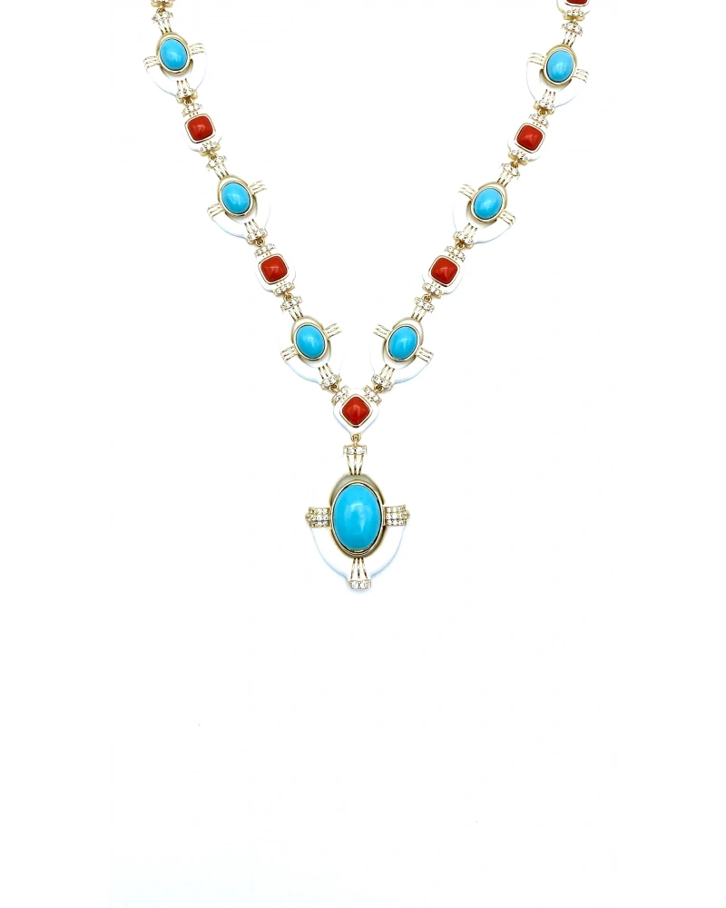 DW Firuze Mercan Tasarım Kolye