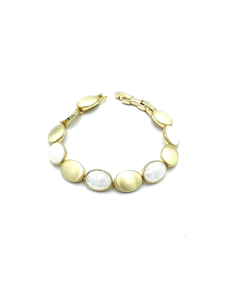 Elegant 10 Sedef Oval Mat Bileklik