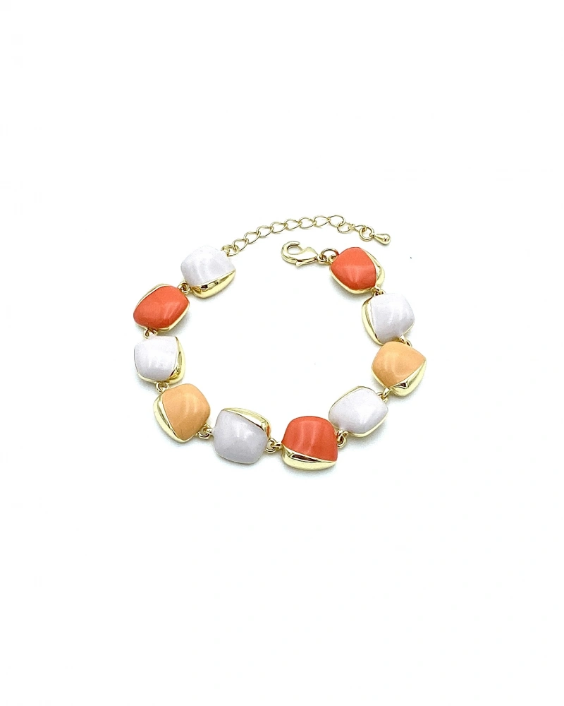 Elegant Seri 17 Tria Pebbles Somon Bileklik