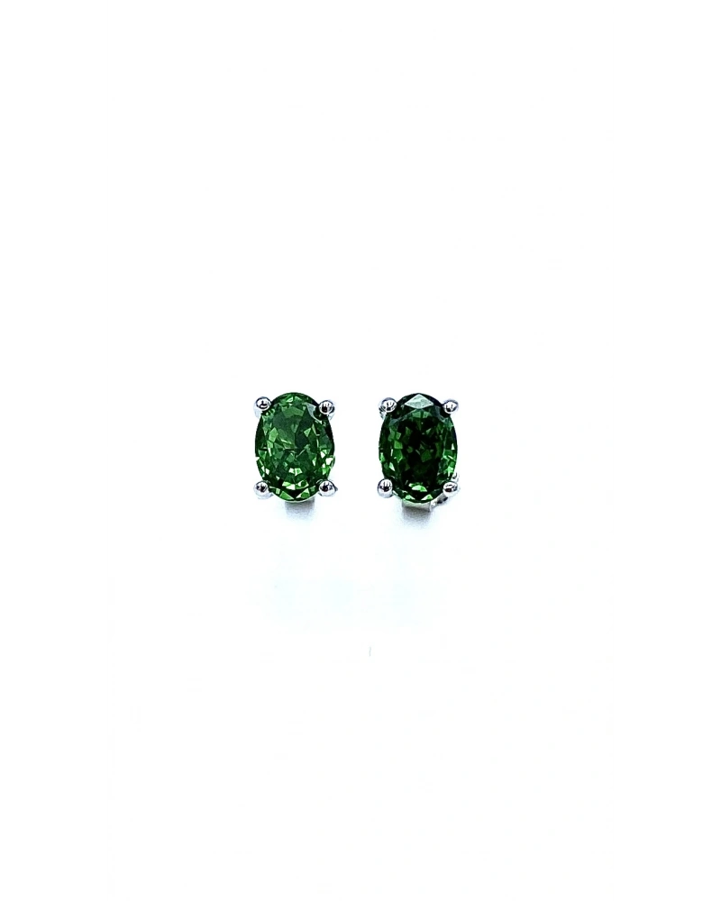 Emerald Oval Tektaş Küpe